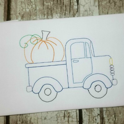 vintage truck pumpkin emb